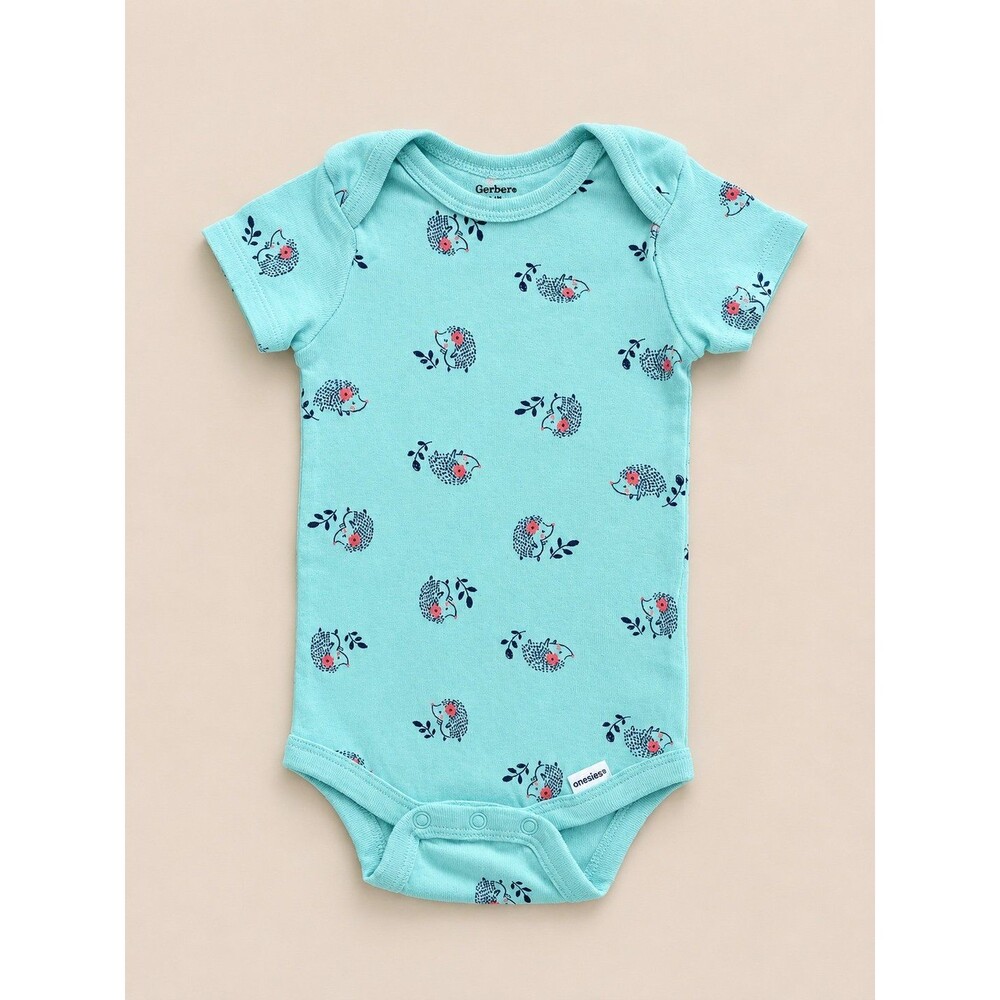Gerber Adorable Blue Hedgehog Onesie | Baby Girl 3-6 Months